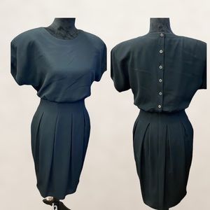 Vintage Liz Claiborne Drop Shoulder Little Black Dress